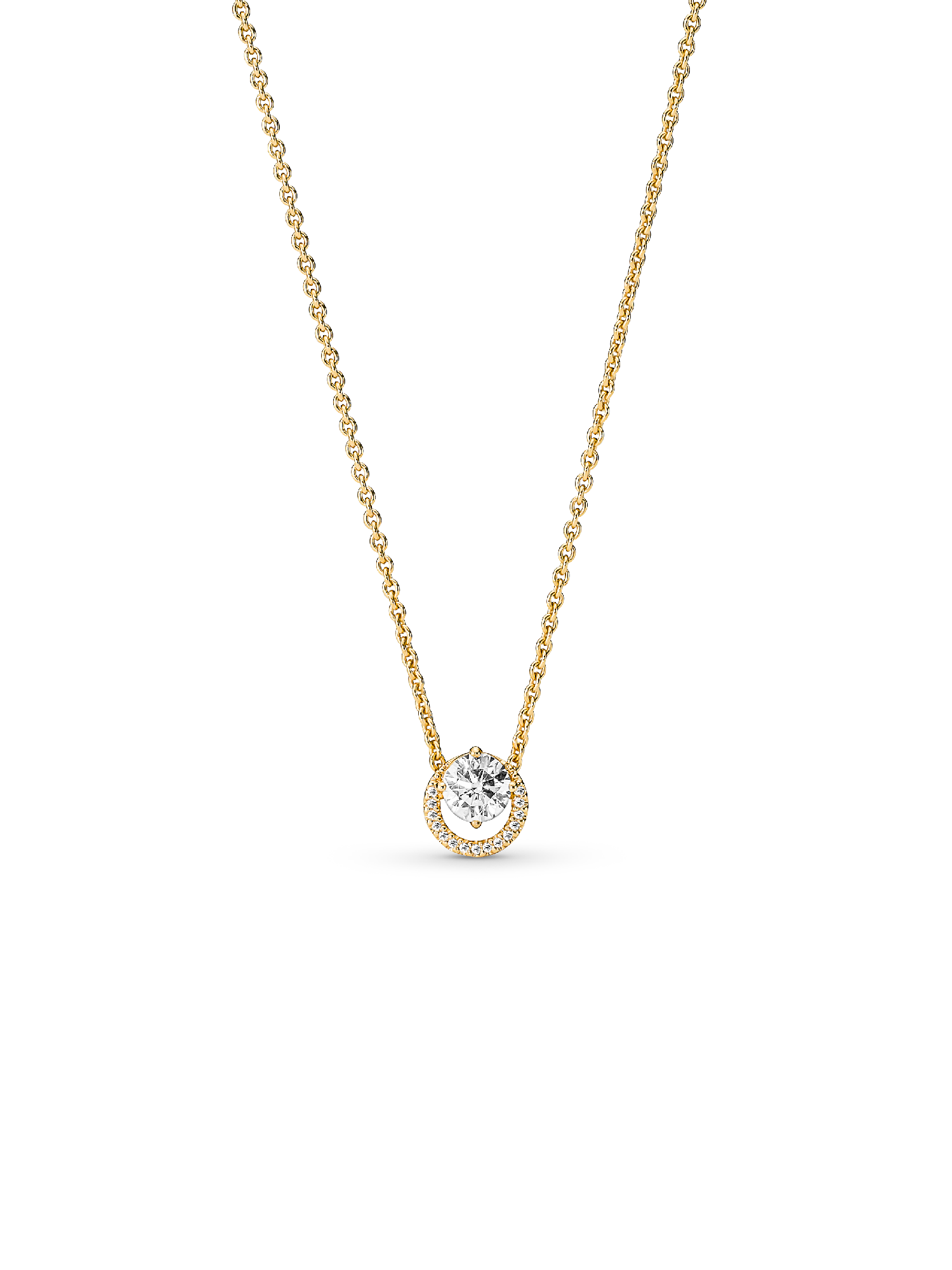 Collar cadena con pendiente Halo redondo reluciente