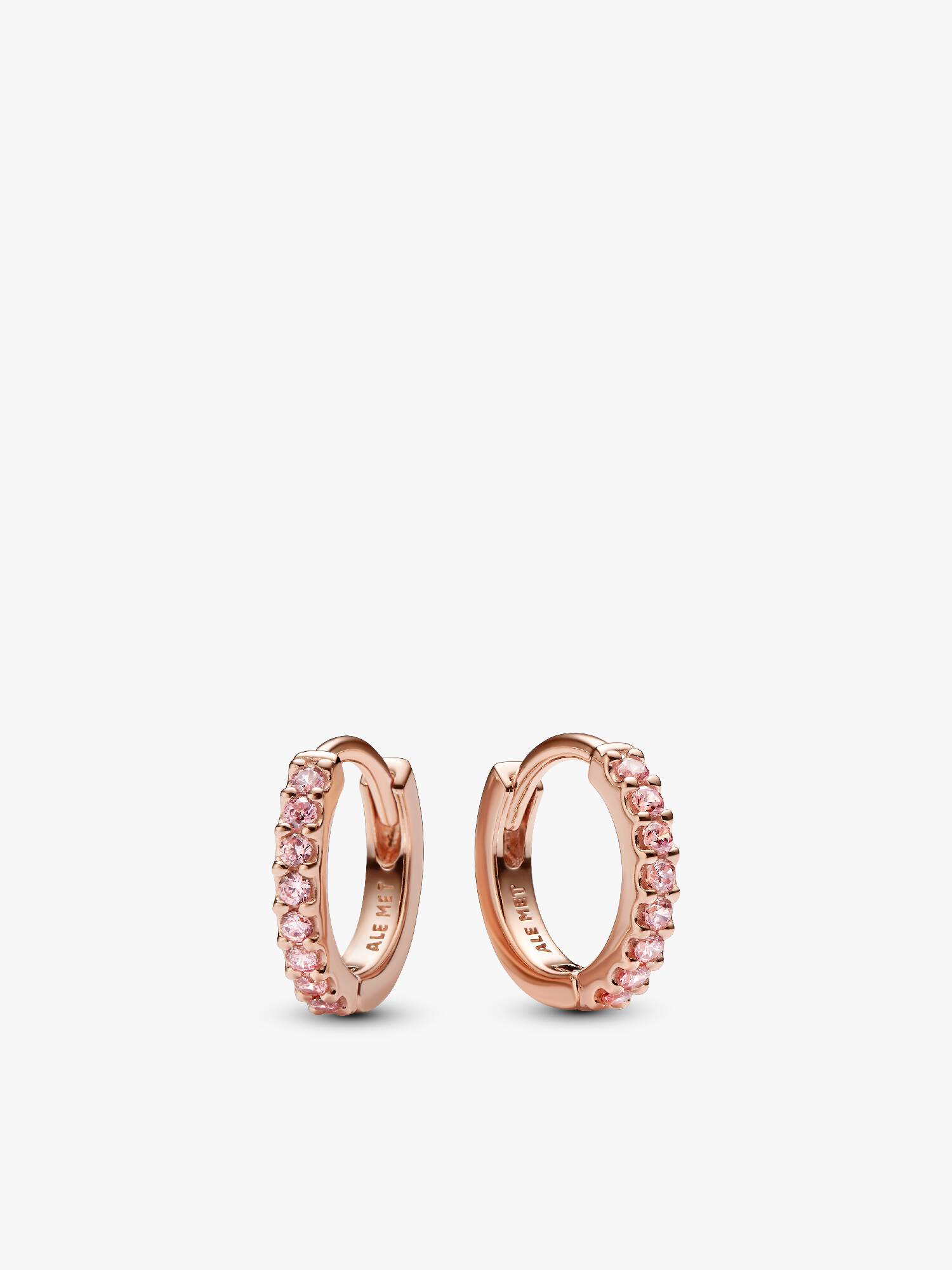 Aretes de aro Abrazo Rosa Brillante