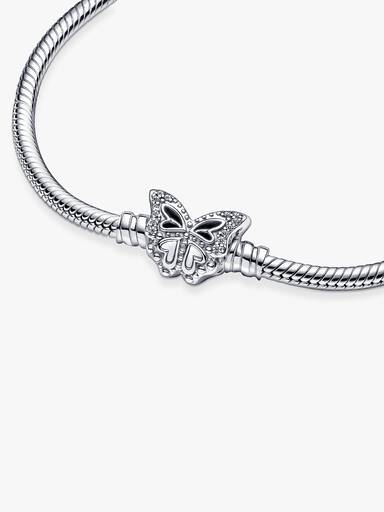 Brazalete cadena de serpiente con broche mariposa