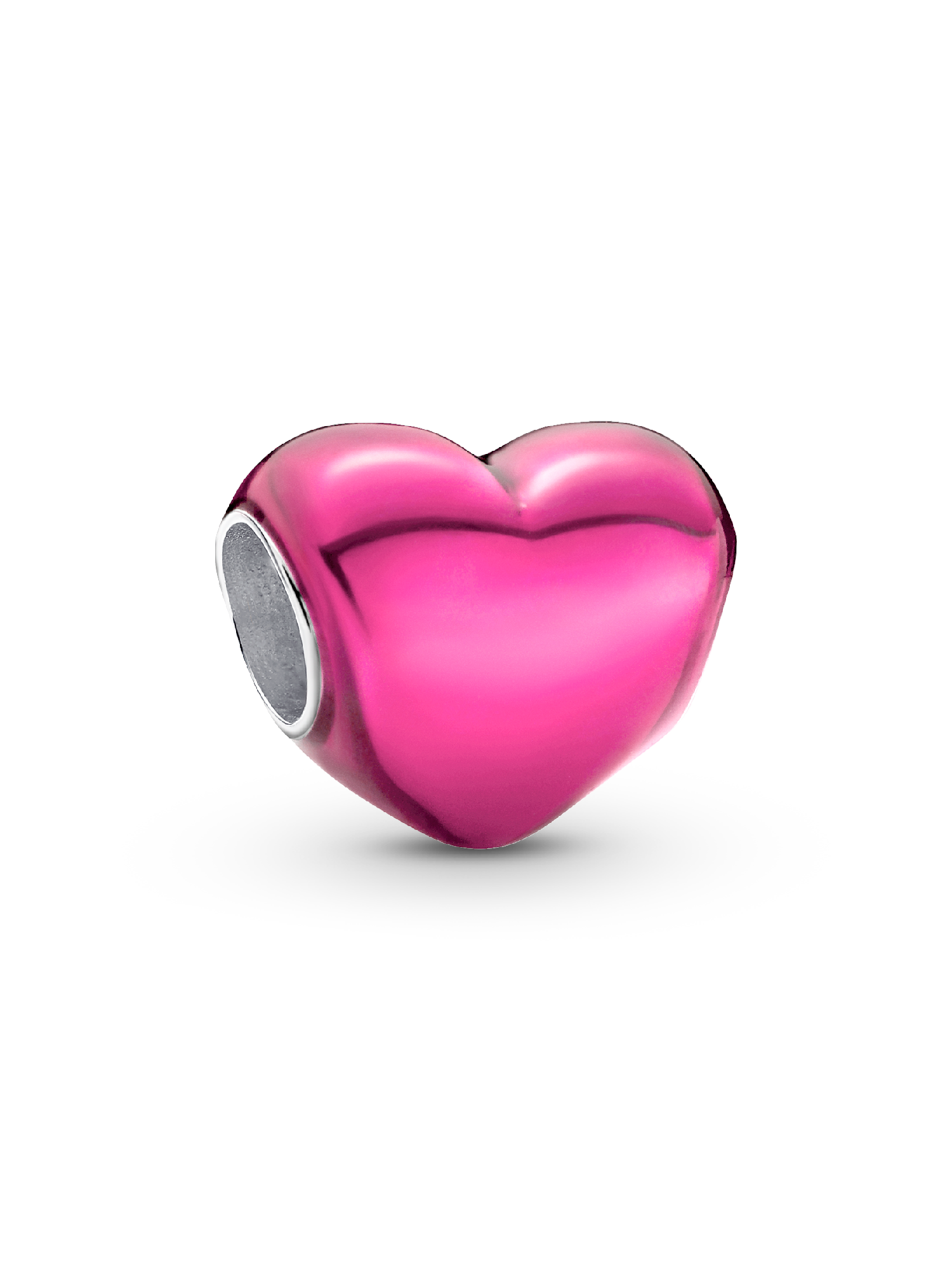 Charm Corazón rosa metálico