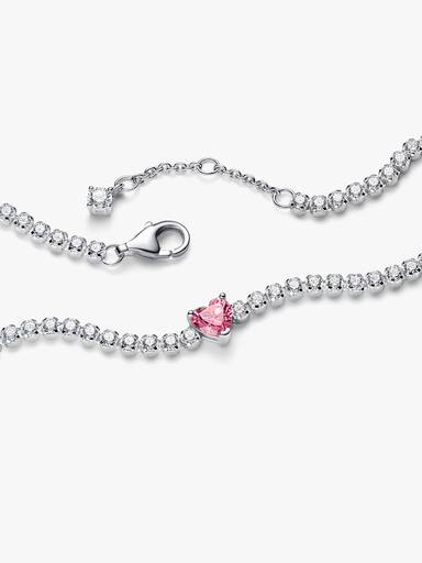 Brazalete de tenis Corazón Brillante rosa