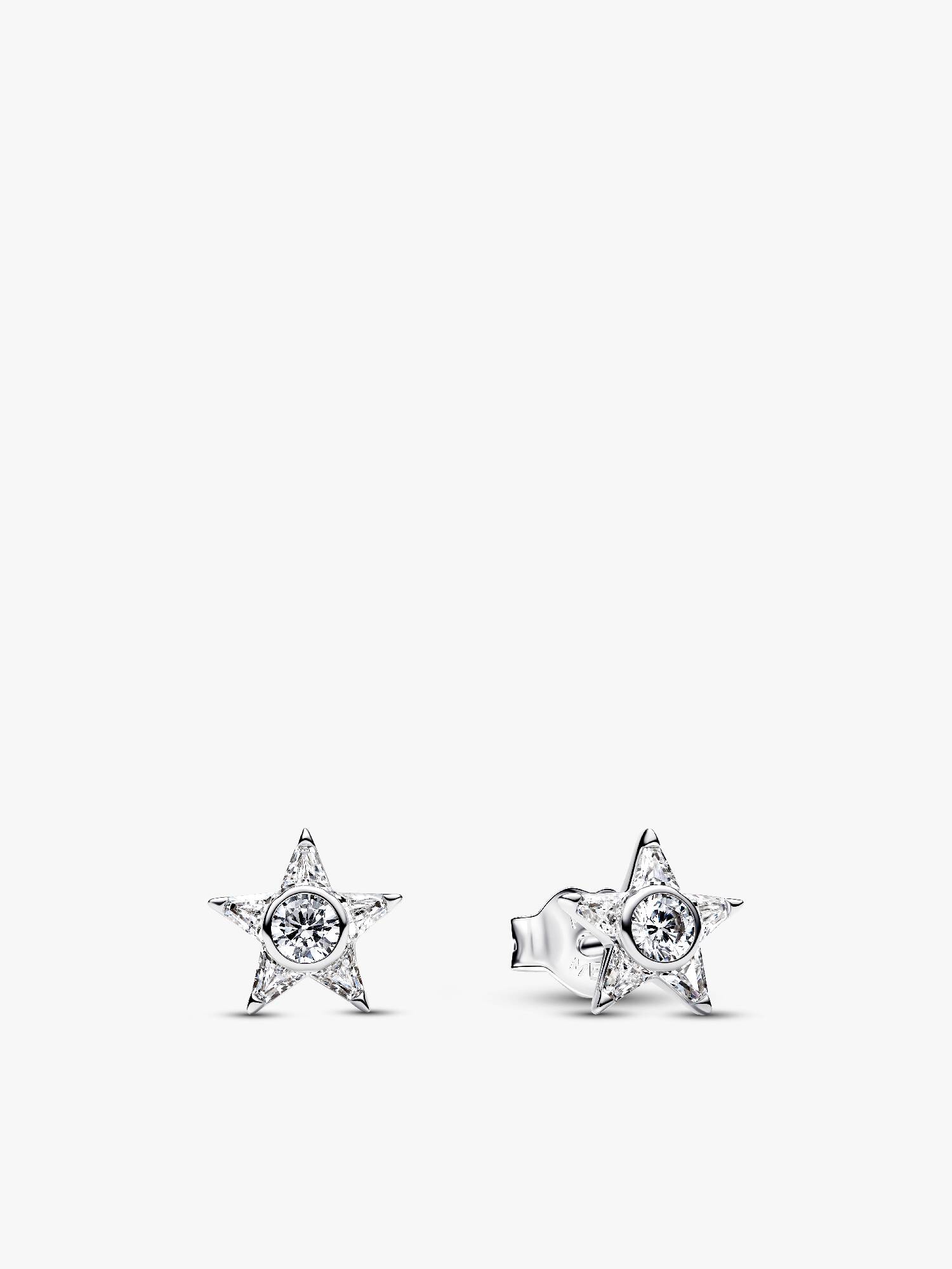 Aretes de botón Estrella Brillante 