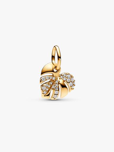 Charm colgante Hoja de Monstera Brillante