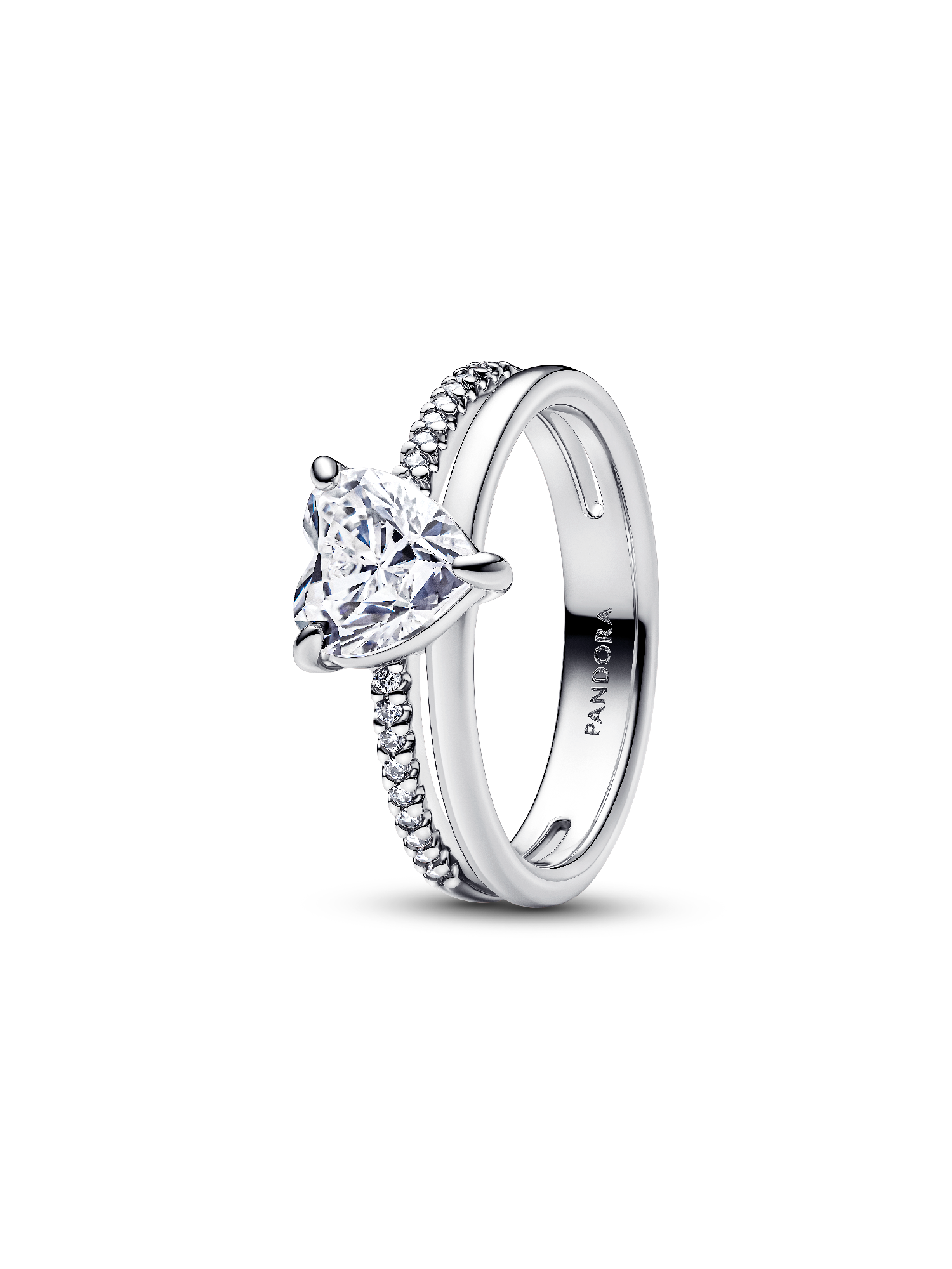 Anillo Corazón Doble Banda