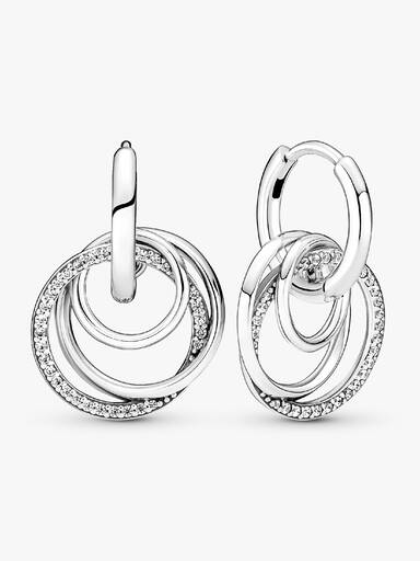 Aretes de aro Circulos entrelazados Familia siempre