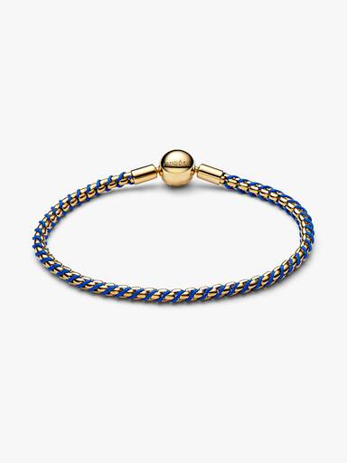 Brazalete de cadena tipo caja de cordón azul