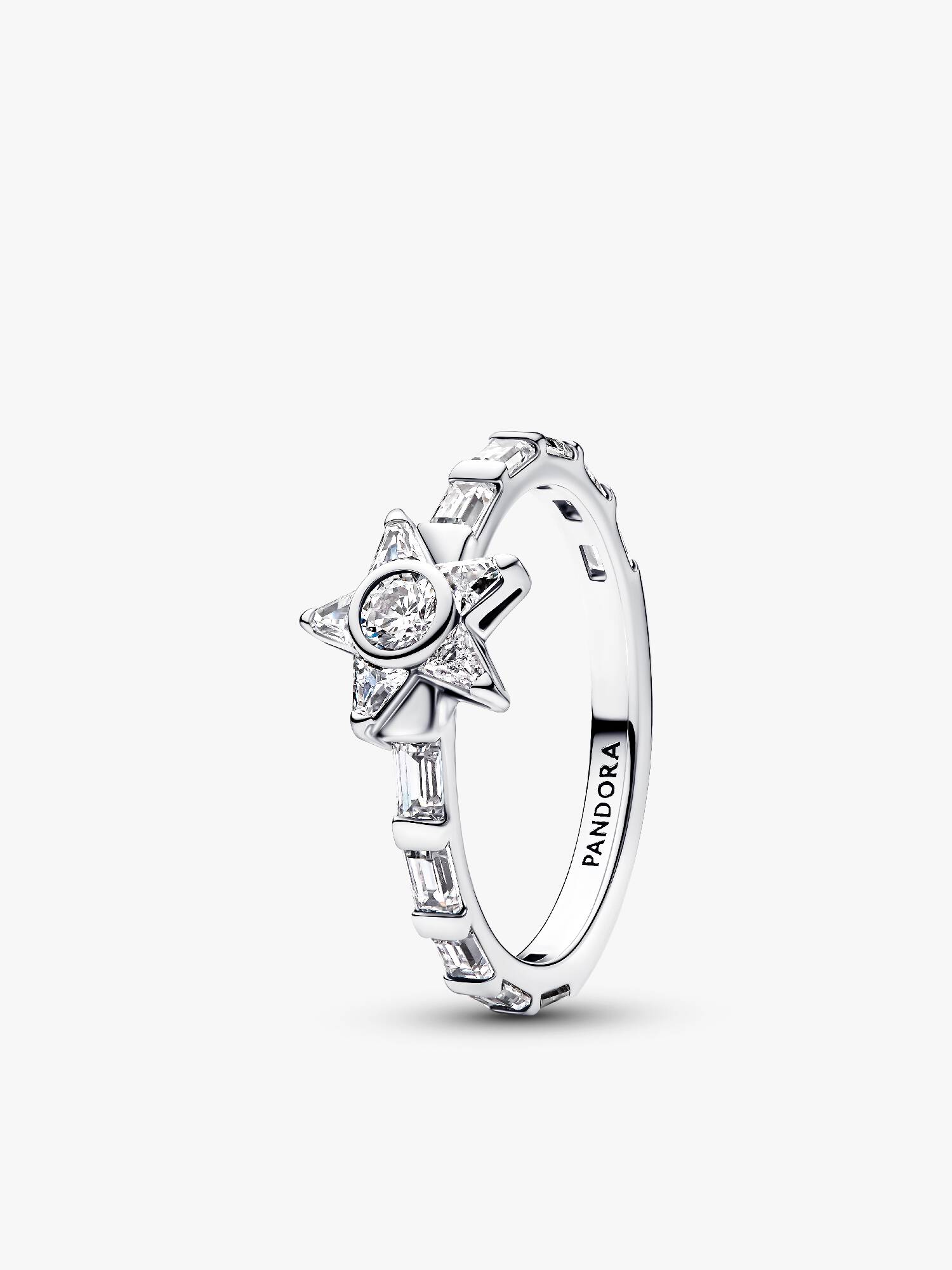 Anillo Estrella reluciente talla baguette