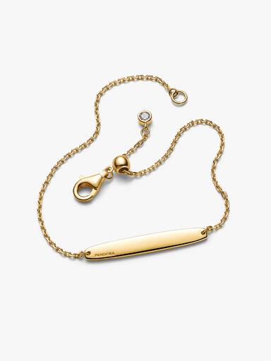 Brazalete de cadena con barra grabable