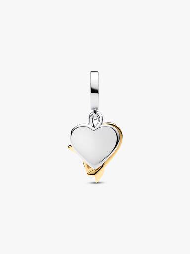 Charm colgante doble Flecha y Corazón grabable