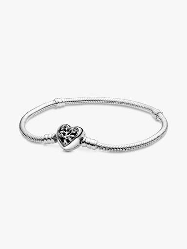 Brazalete cadena de serpiente con broche de corazón árbol de la familia