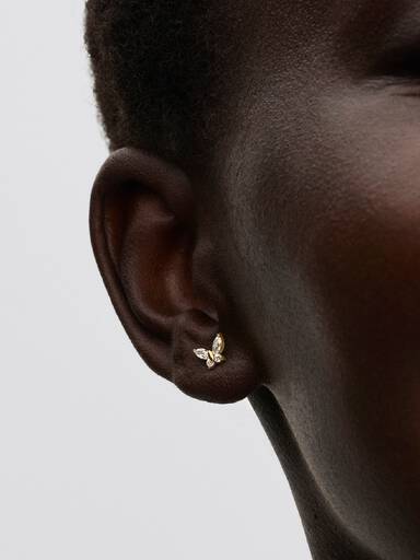Aretes de botón Mariposa