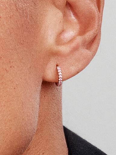 Aretes de aro Abrazo Rosa Brillante
