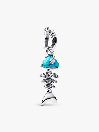 Charm Colgante Espina de pescado color turquesa
