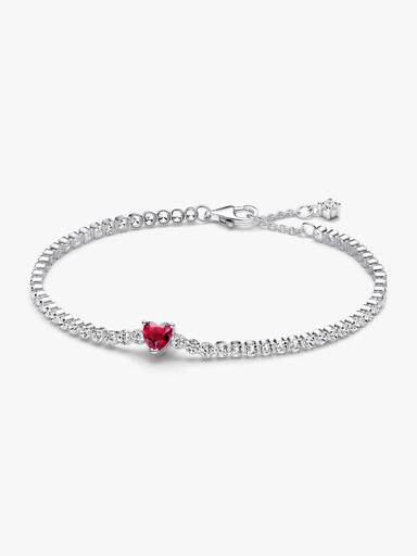 Brazalete de tenis Corazón Brillante Rojo
