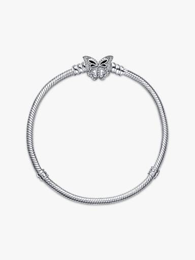Brazalete cadena de serpiente con broche mariposa