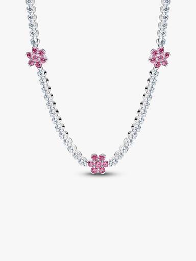 Collar de Tenis Flor Rosada