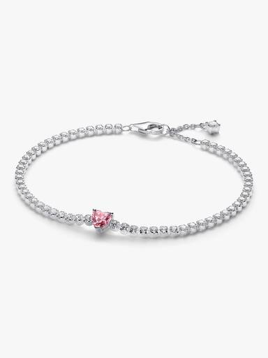 Brazalete de tenis Corazón Brillante rosa