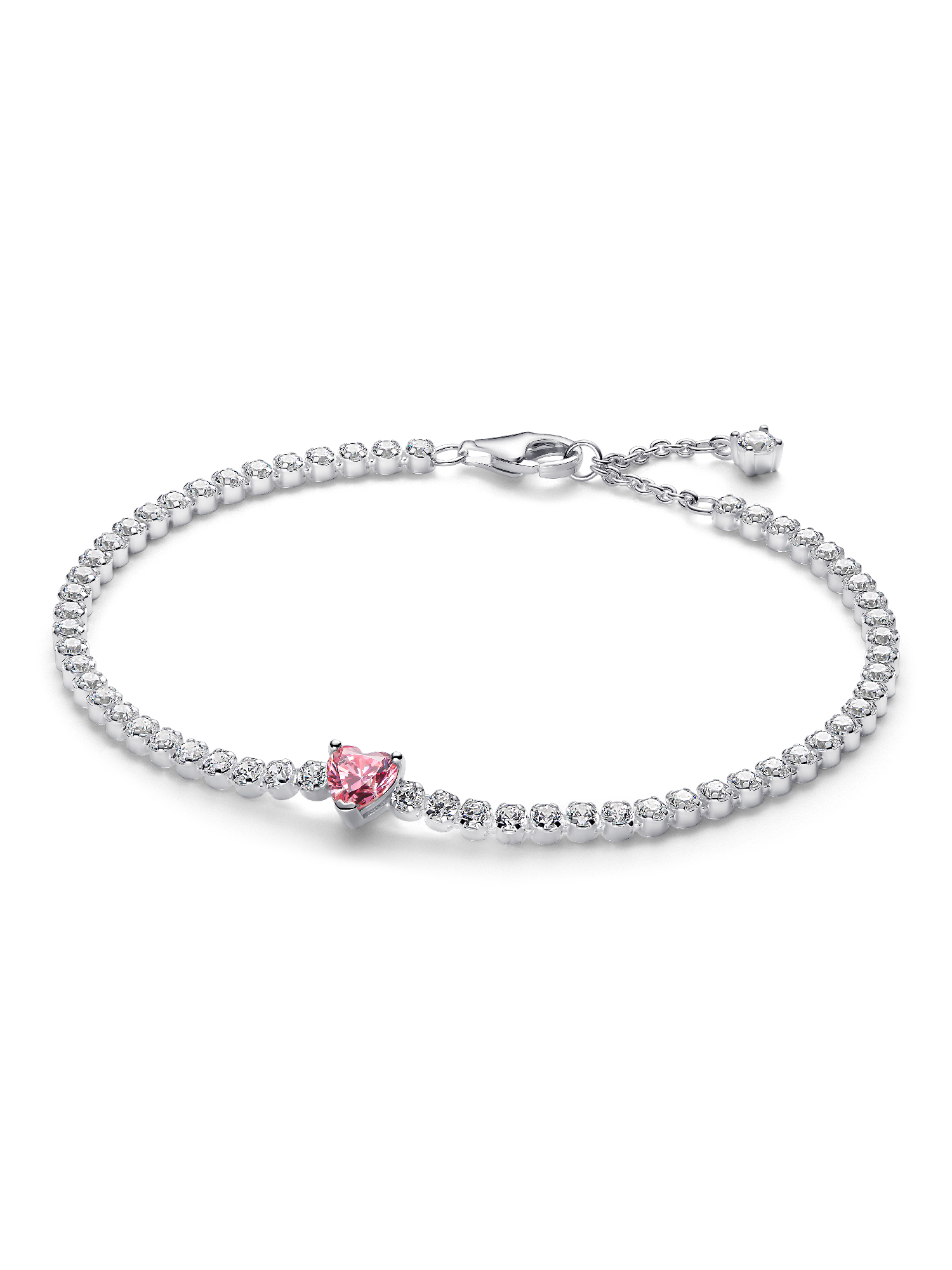 Brazalete de tenis Corazón Brillante rosa