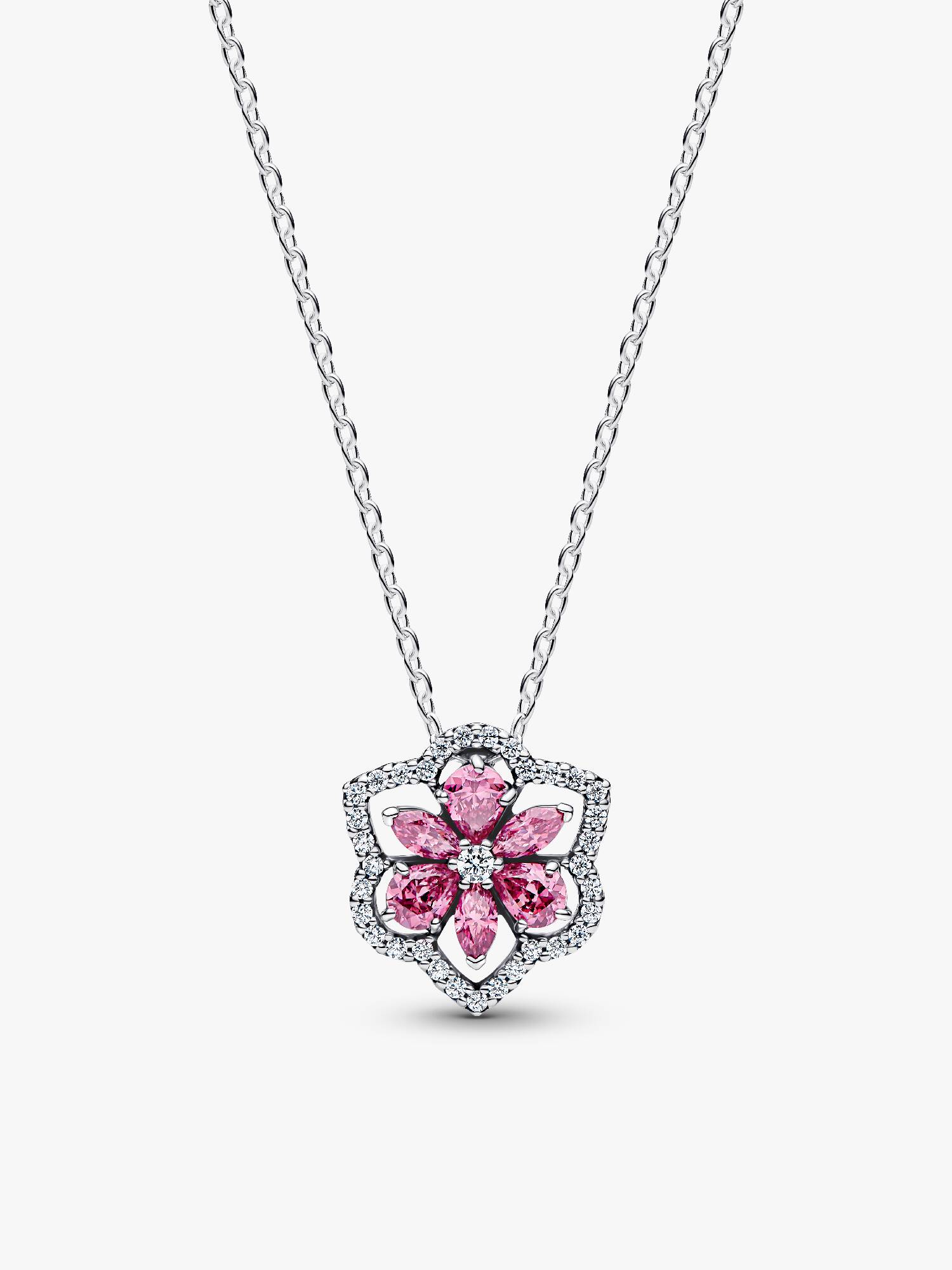 Collar con Colgante estilo herbario Rosado Brillante