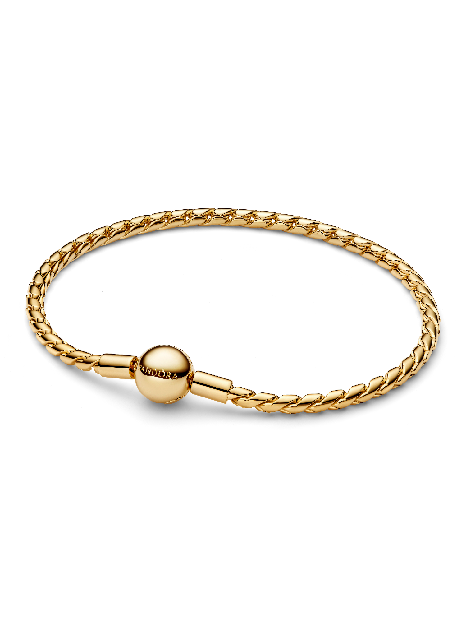 Brazalete de cadena trenzada con broche redondo