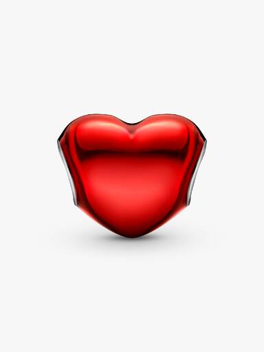 Charm Corazón metálico rojo
