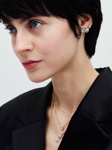 Aretes de botón Racimo Herbario Brillante
