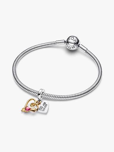 Charm colgante doble Flecha y Corazón grabable