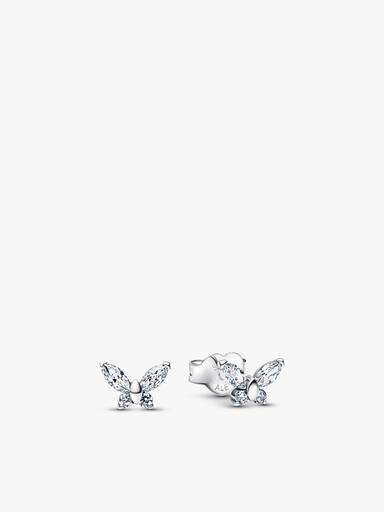 Set de joyas de mariposa con piedras transparentes brillantes