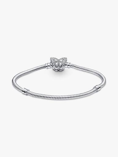 Brazalete cadena de serpiente con broche mariposa