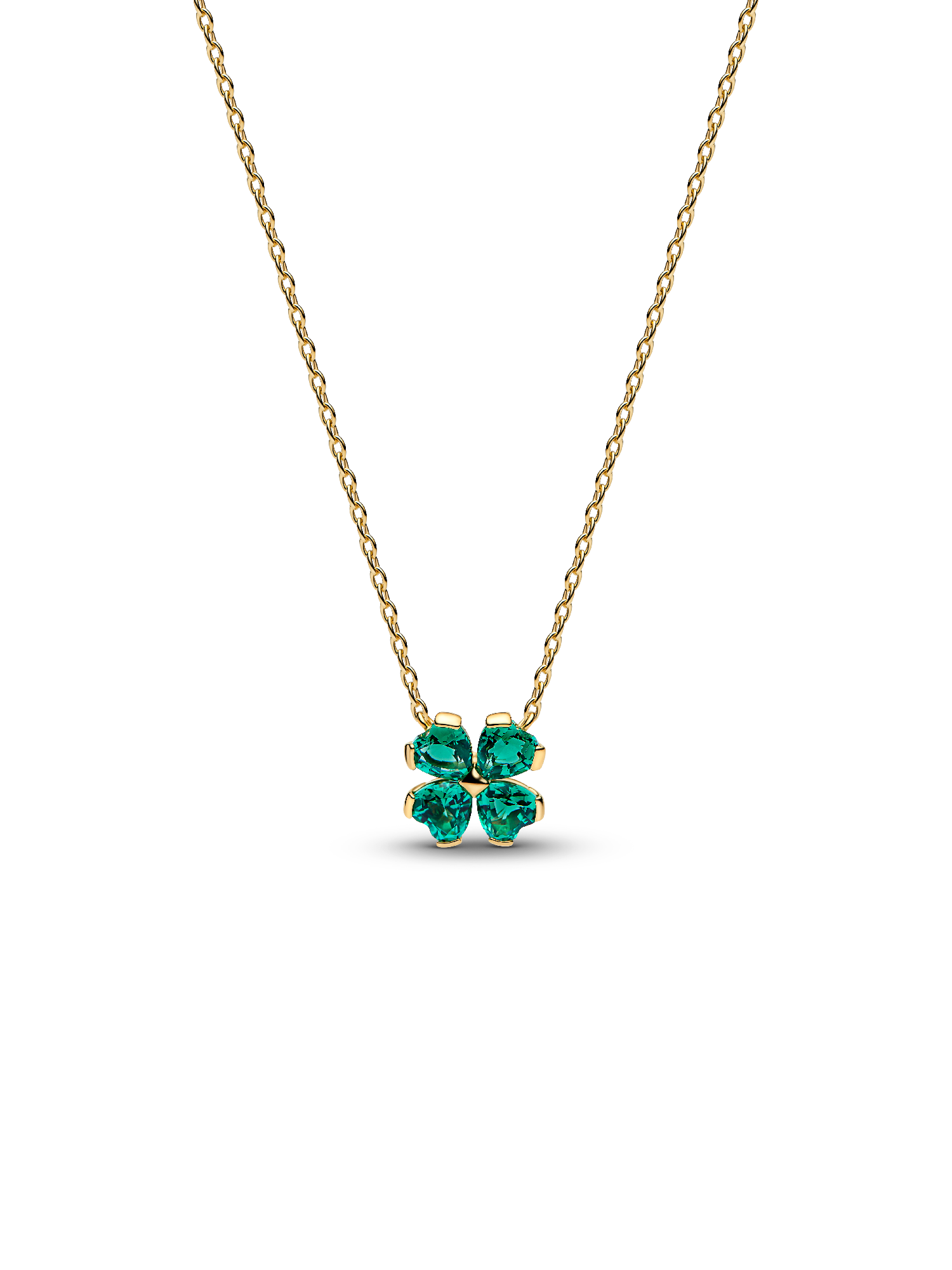 Collar con colgante Trébol de la suerte verde