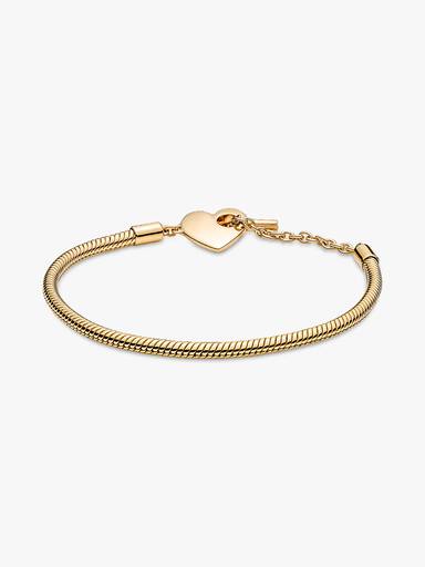 Brazalete cadena de serpiente corazón con barra T