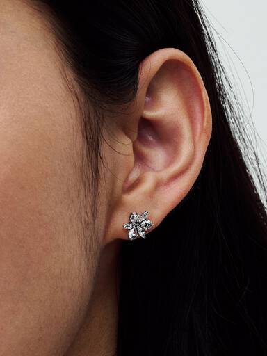 Aretes de botón Racimo herbario reluciente