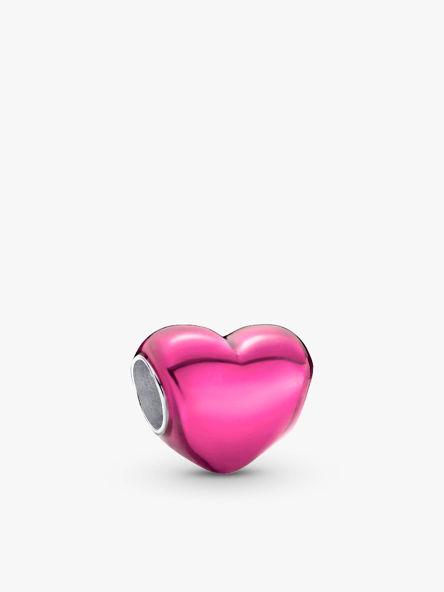 Charm Corazón rosa metálico