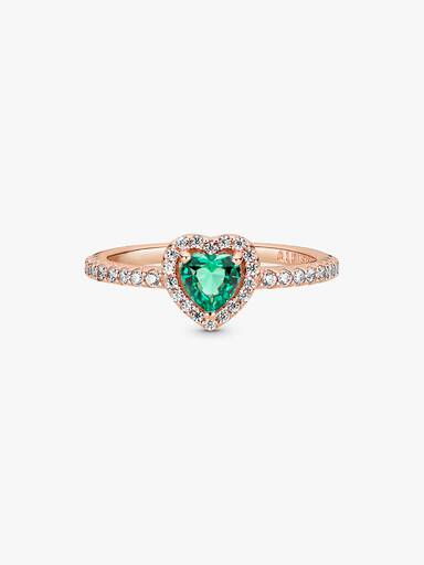 Anillo corazón elevado reluciente