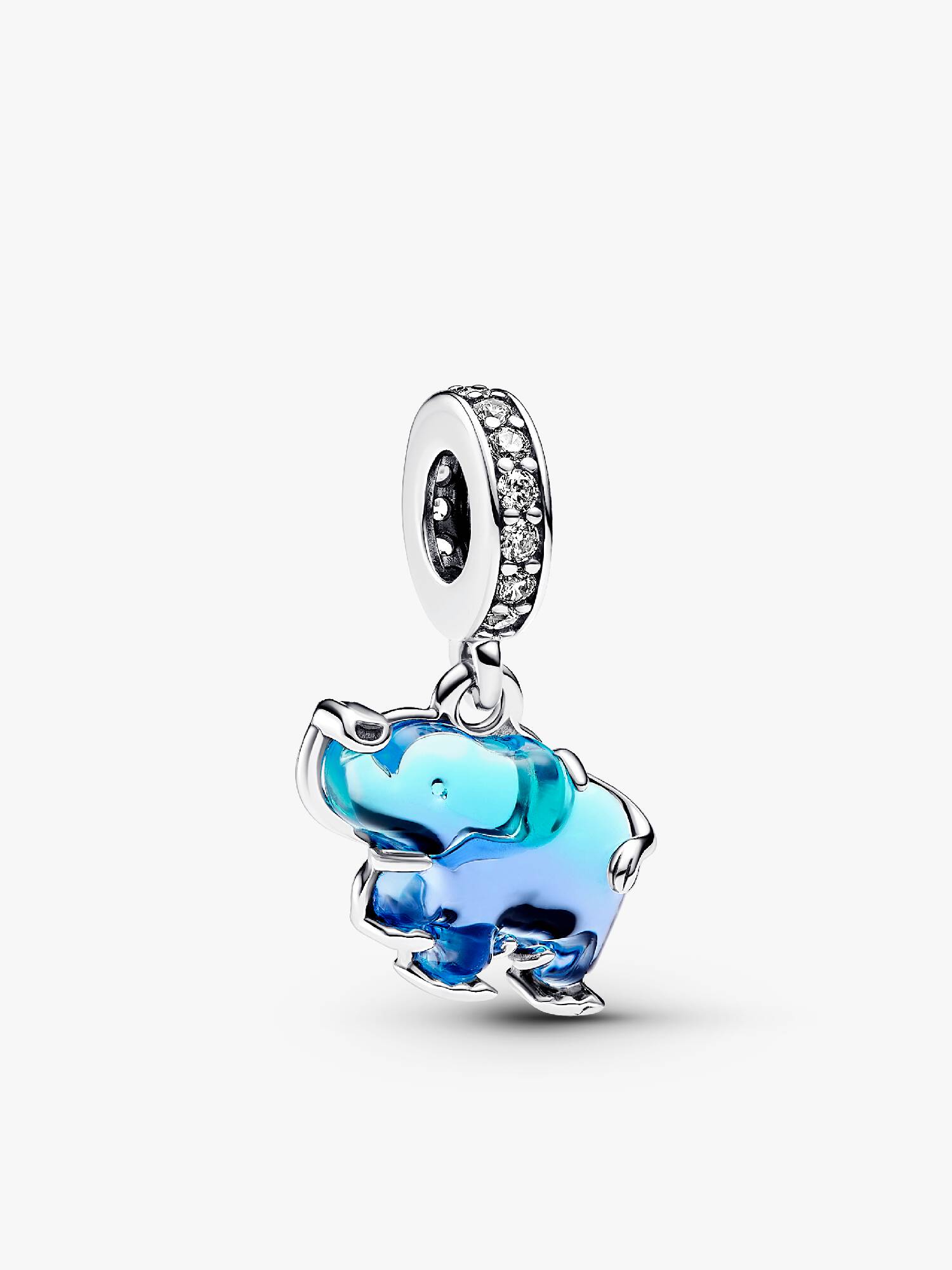 Charm colgante Elefante de cristal Murano azul