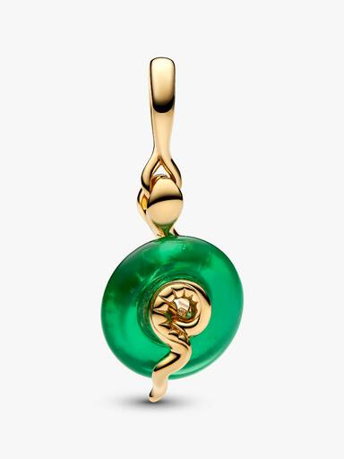 Charm Colgante cristal Murano verde con serpiente