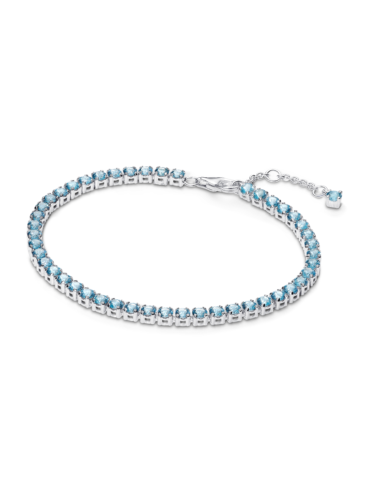 Brazalete de tenis azul claro reluciente