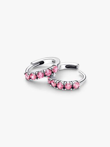 Aretes Huggie rosa