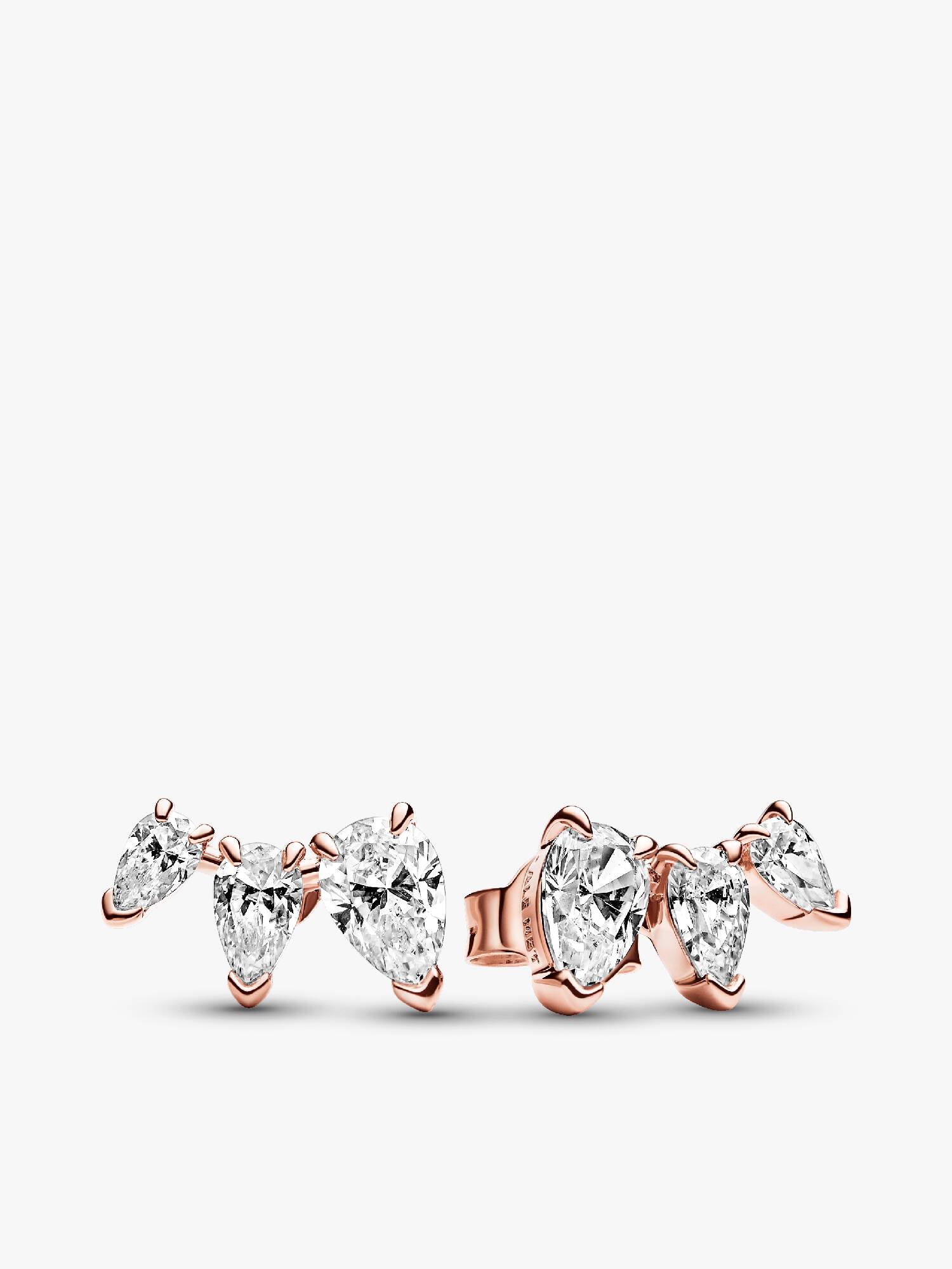 Aretes de botón Corte Pera Brillante