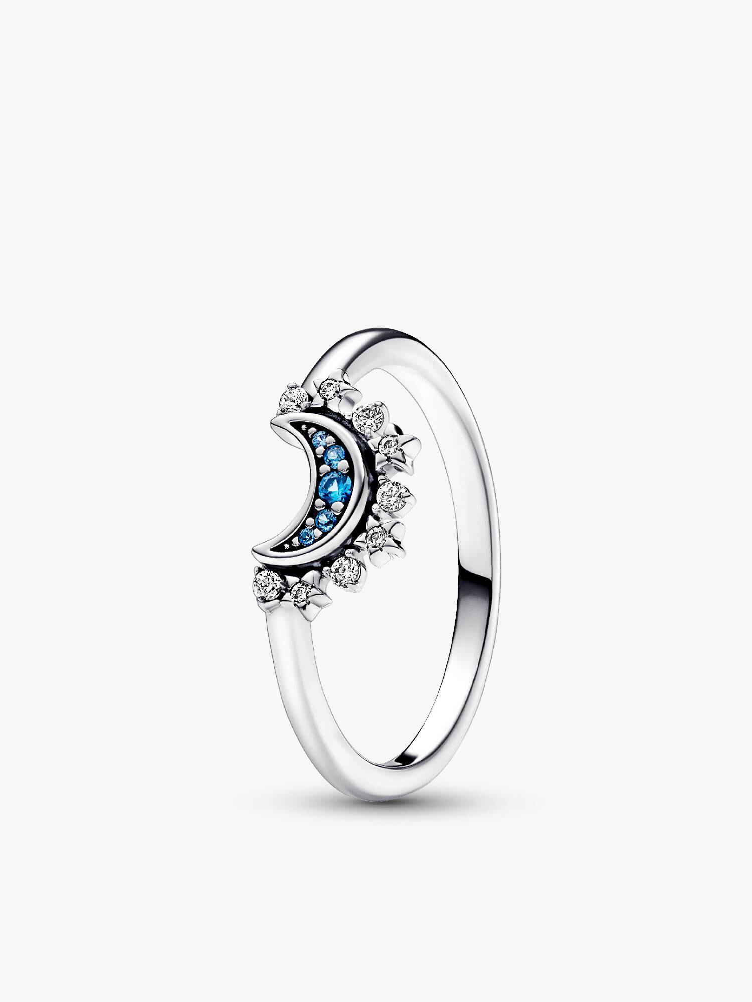Anillo Luna resplandeciente azul celestial