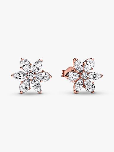 Aretes de botón Racimo Herbario Brillante