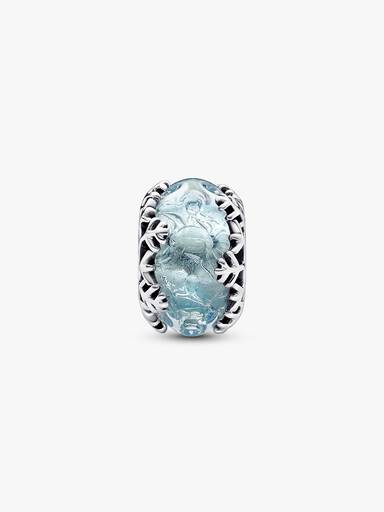 Charm de cristal Murano Copo de nieve Azul invierno