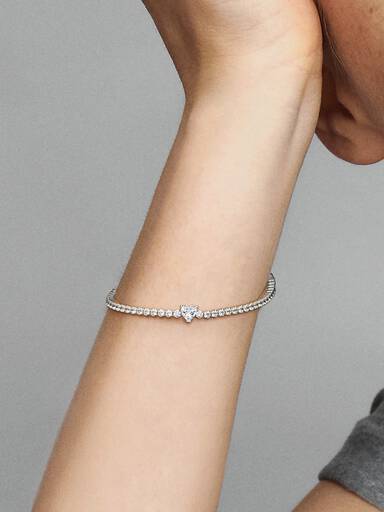 Brazalete de tenis Corazón reluciente