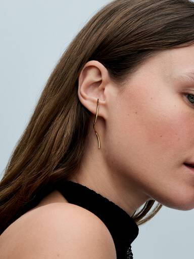 Aretes de botón Alambre de forma orgánica