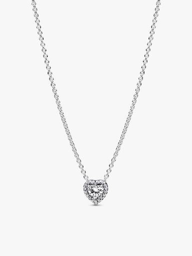 Conjunto de regalo con collar, pendientes y anillo corazón Elevado