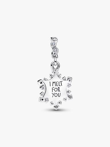 Charm colgante doble Copo de nieve opalescente