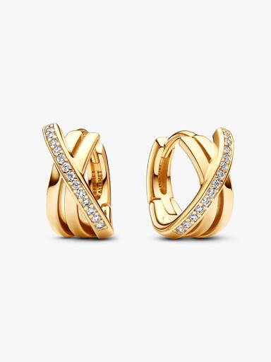 Aretes de aro Pavé Cruzado