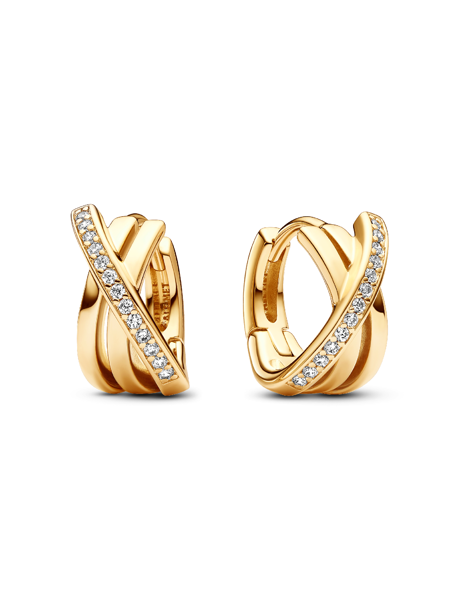 Aretes de aro Pavé Cruzado