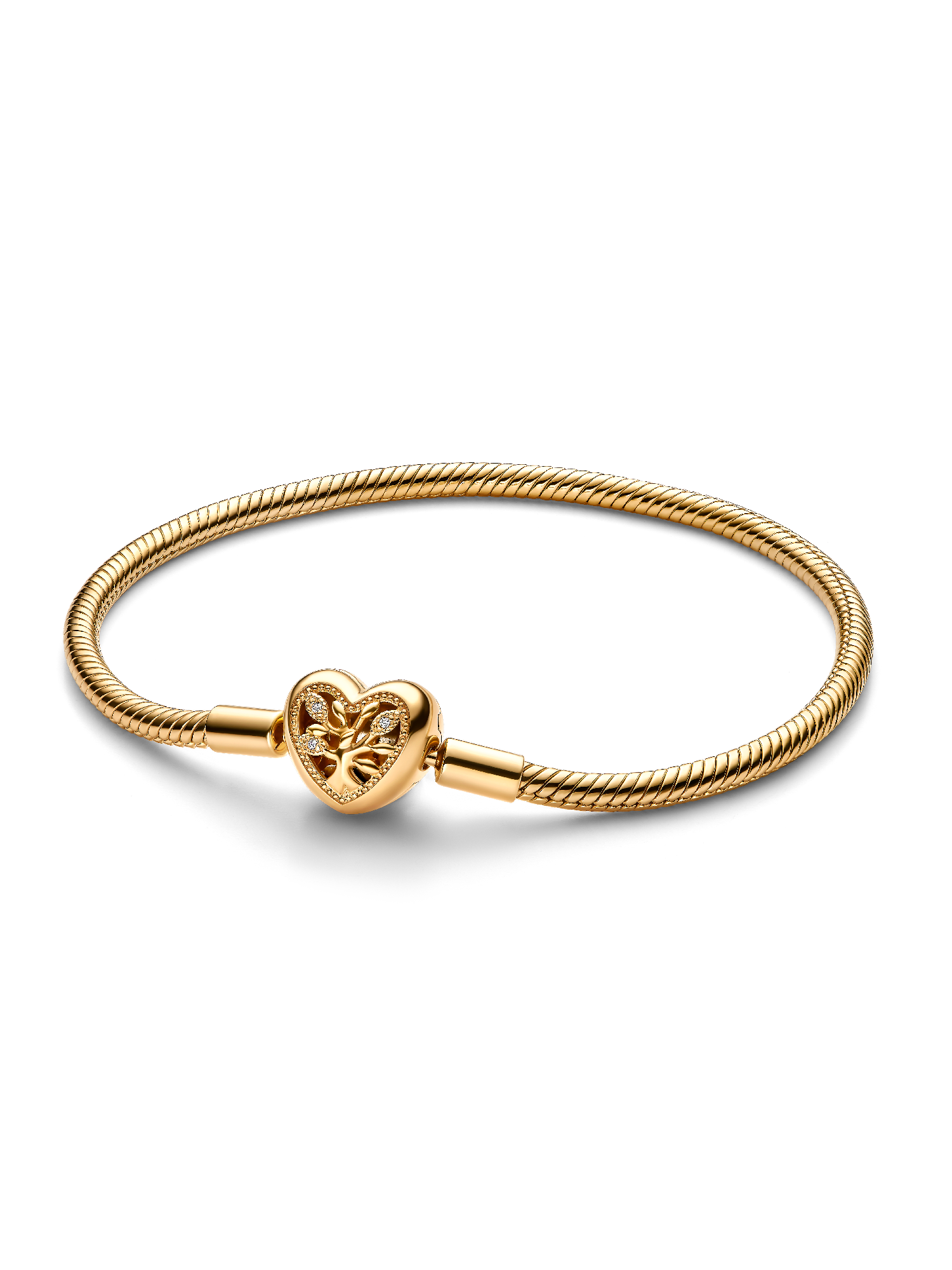 Brazalete cadena de serpiente con broche de corazón árbol de la familia