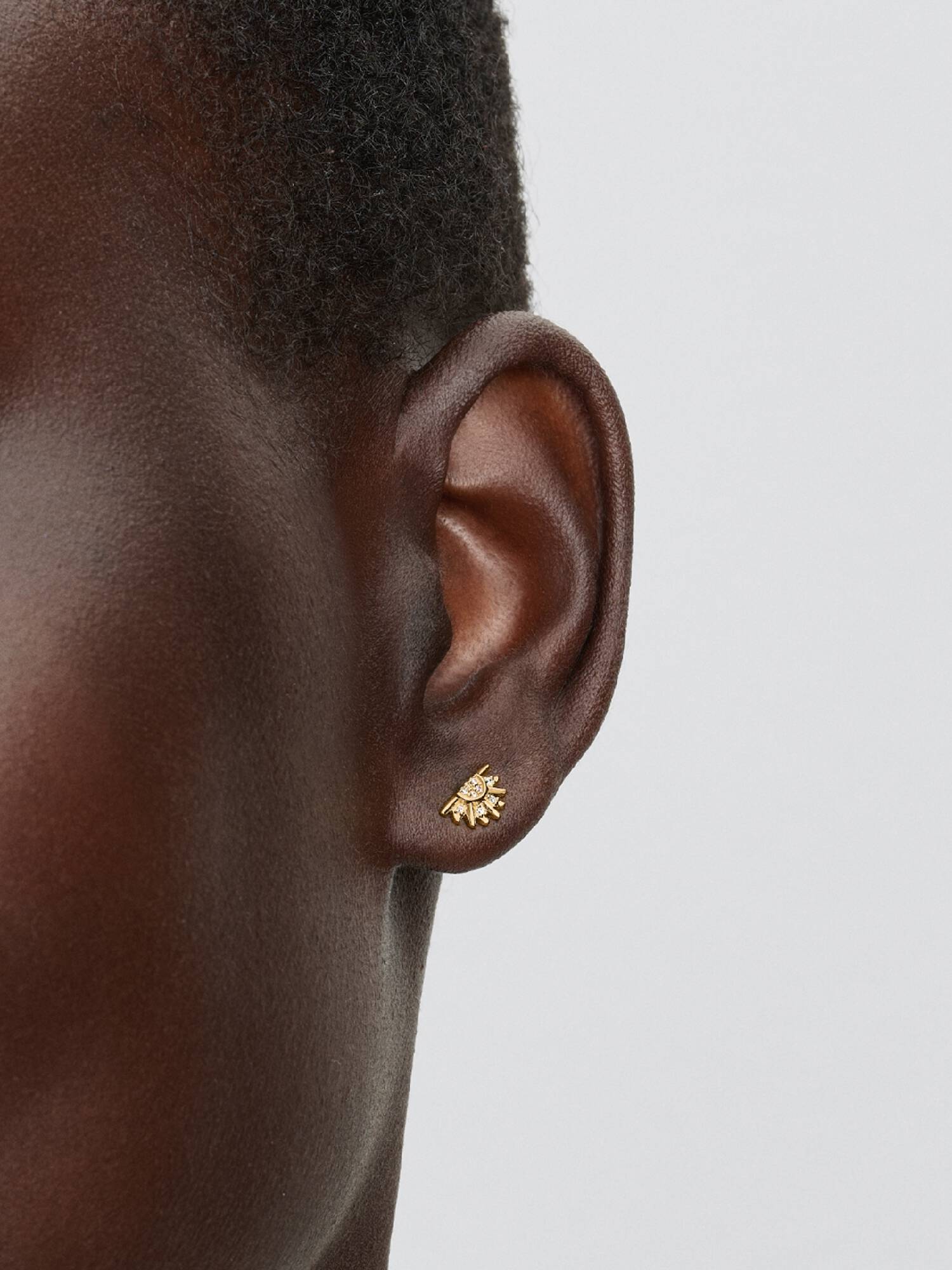 Aretes de Botón Sol Celestial Reluciente 